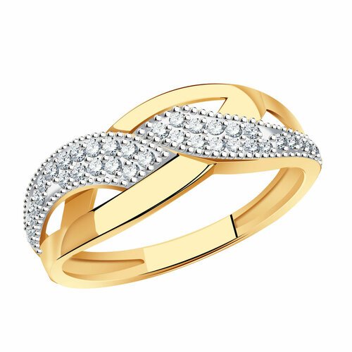 Купить Кольцо Diamant online, золото, 585 проба, фианит, размер 16.5
Золотое кольцо маг...