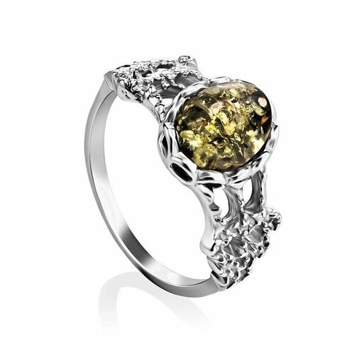 Купить Кольцо, янтарь, безразмерное, зеленый, серебряный
Ажурное кольцо «Флоренция» из...