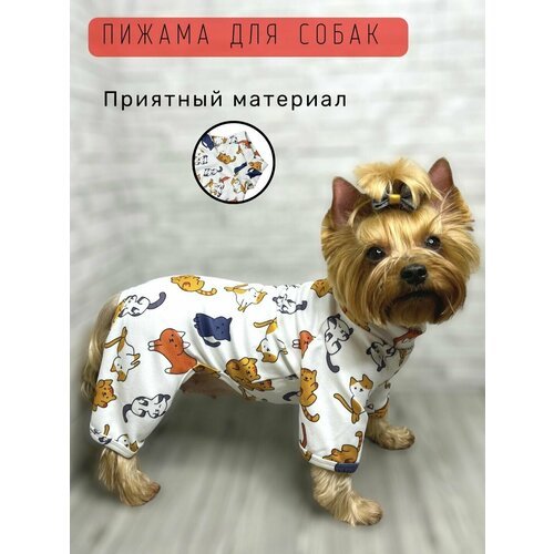 Купить Пижама-костюм для мелких и средних пород собак / Размер S / Белый
Мягкий костюм-...