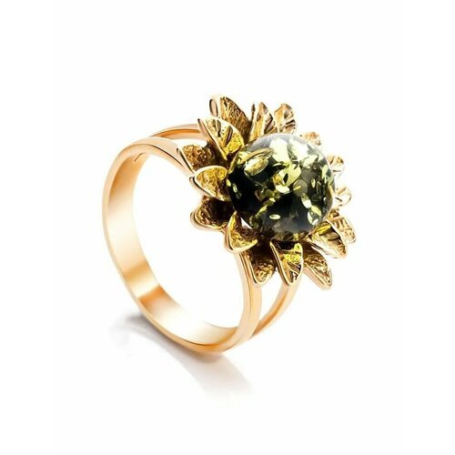 Купить Кольцо, янтарь, безразмерное, зеленый, золотой
Нарядное кольцо из в , украшенное...