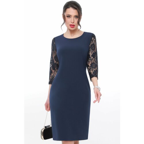 Купить Платье DStrend, размер 44, синий
Платье-футляр с ажурными рукавами — секрет элег...