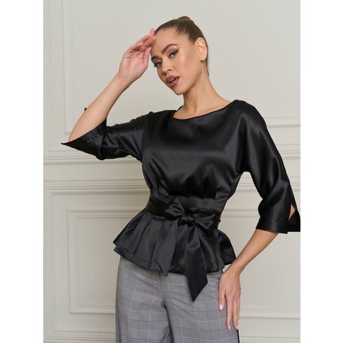 Купить Блуза D.va, размер 44, черный
Блузка женская праздничная с баской в четырех расц...