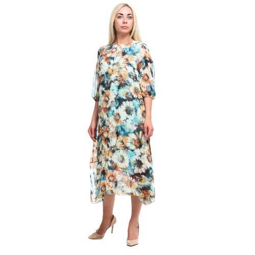 Купить Платье Olsi, размер 48, бирюзовый
Воздушное летнее платье длиной до середины гол...