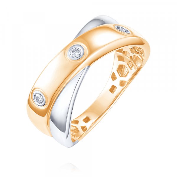 Купить Кольцо
Кольцо из красного золота 585 пробы с бриллиантами Объемное кольцо в стил...