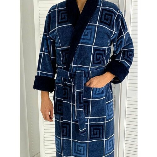 Купить Халат , размер 5XL, синий
Мужской элегантный и стильный махровый халат с запахом...
