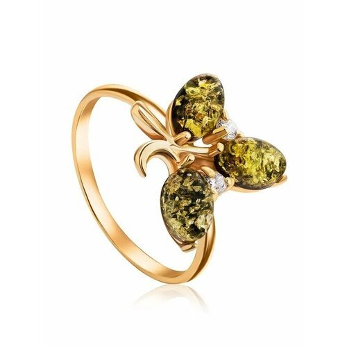 Купить Кольцо, янтарь, безразмерное, зеленый, золотой
Изящное кольцо с натуральным зелё...