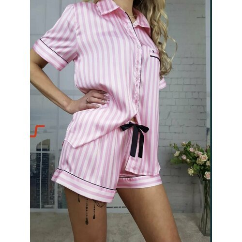 Купить Пижама , размер L, розовый, белый
Пижама женская с шортами - роскошный комплект...