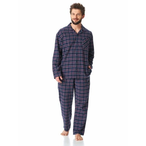 Купить Пижама Key, размер 4XL, синий
Мужская фланелевая пижама с рубашкой на пуговицах...