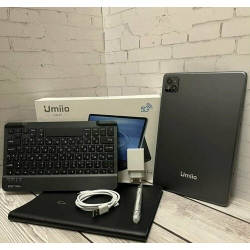 Купить Планшет Umiio A19 Pro серый с клавиатурой, чехлом, защитным стеклом, стилусом в...