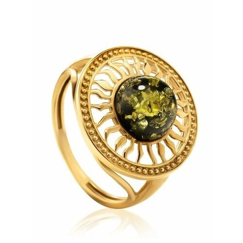 Купить Кольцо, янтарь, безразмерное, зеленый, золотой
Изысканное ажурное кольцо «Парнас...