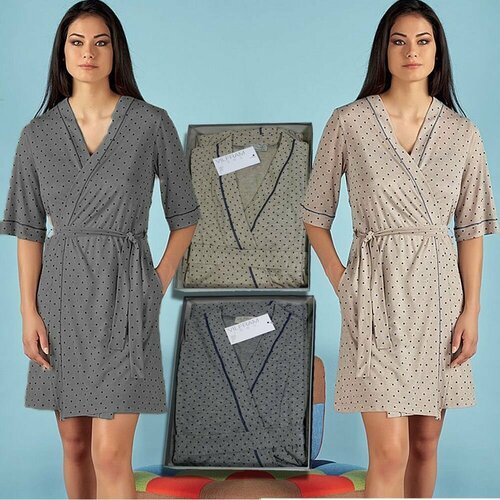 Купить Халат Vilfram, размер 42, серый
Итальянские женские домашние халаты-это комфортн...