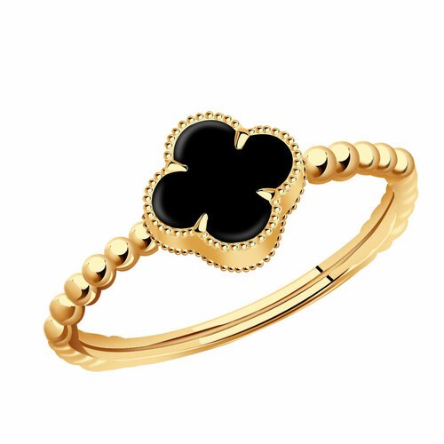 Купить Кольцо Diamant online, золото, 585 проба, оникс, размер 15, бесцветный
<p>В наше...