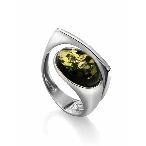 Купить Кольцо, янтарь, безразмерное, зеленый, серебряный
Стильное кольцо «Либерти» из и...