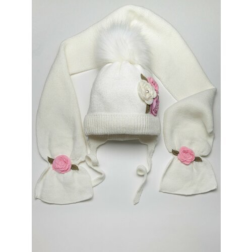 Купить Шапка, размер 54, 56, белый
Утепленный комплект - зимняя шапка на завязках и сну...