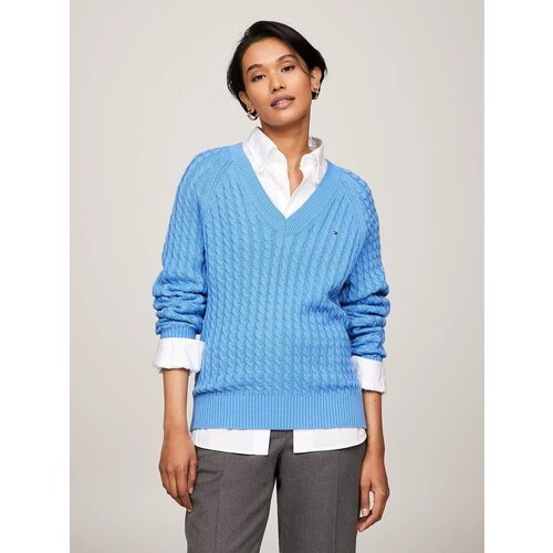 Купить Пуловер TOMMY HILFIGER, размер XL, синий
Этот джемпер с V-образным вырезом свобо...