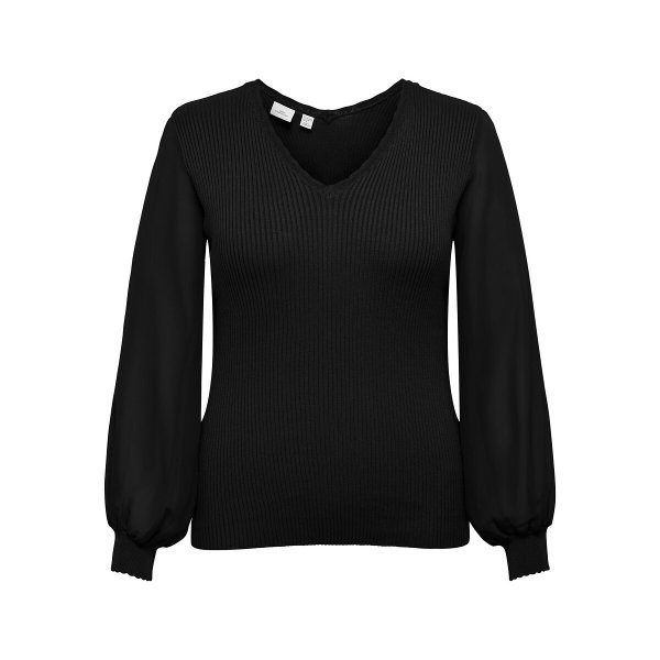 Купить Пуловер с V-образным вырезом из тонкого трикотажа 46/48 (FR) - 52/54 (RUS) черны...