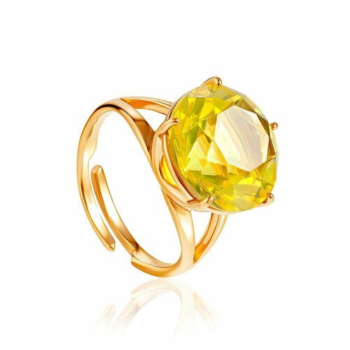 Купить Кольцо, янтарь, безразмерное, желтый, золотой
Роскошное кольцо из с лимонным гра...