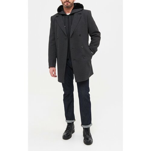 Купить Пальто MISTEKS design, размер 54-182, серый
Приталенное двубортное пальто, с кап...