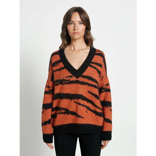 Купить Пуловер ELEGANZZA, размер S, черный, оранжевый
Мягкий и объемный пуловер из трик...