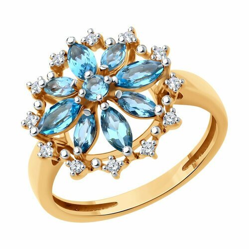 Купить Кольцо Diamant, красное золото, 585 проба, размер 18
Кольцо из золота с топазами...