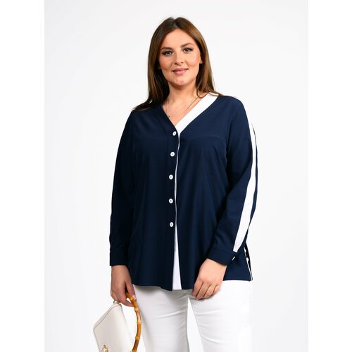 Купить Блуза SVESTA, размер 58, синий
Стильная комбинированная блуза выполнена из блузо...