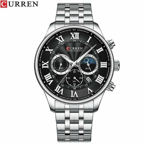 Купить Наручные часы CURREN, серебряный
<ul><li>Мужские наручные часы-хронограф кожаном...