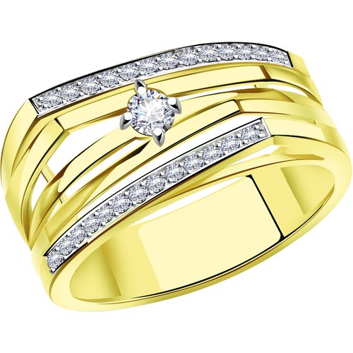Купить Кольцо Diamant online, желтое золото, 585 проба, фианит, размер 18.5
<p>В нашем...