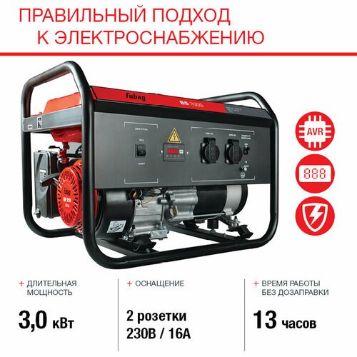Купить Бензиновый генератор Fubag BS 3300 (431247), (3300 Вт)
Артикул № 900949 Представ...