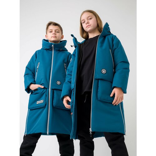 Купить Парка Sherysheff, размер 128, бирюзовый
Стильная удлиненная подростковая куртка-...