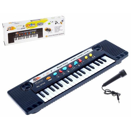 Купить Синтезатор детский с микрофоном «Играем», 37 клавиш, работает от батареек
Игруше...