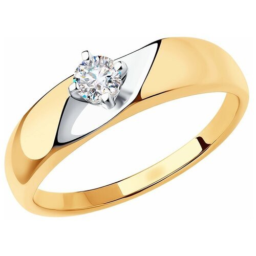 Купить Кольцо Diamant, красное золото, 585 проба, фианит, размер 18
Кольцо из золота. И...