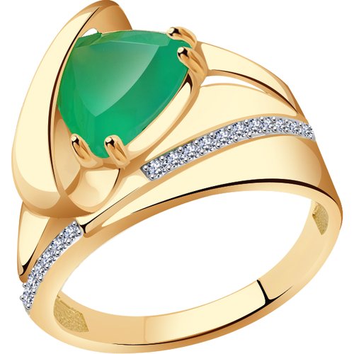 Купить Кольцо Diamant online, золото, 585 проба, агат, фианит, размер 18
<p>В нашем инт...