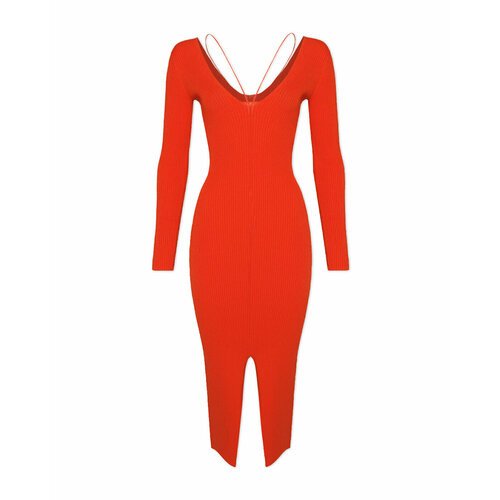 Купить Платье AERON, размер L, красный
Облегающее платье в рубчик с симметричными разре...