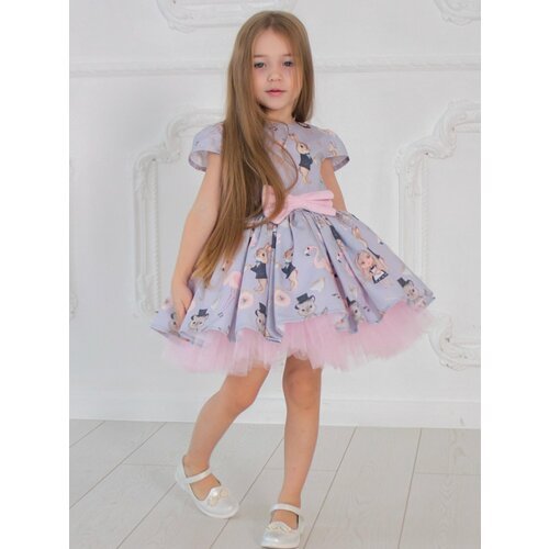 Купить Платье Лиловые кролики, размер 110/116, мультиколор, розовый
Пышное платье для д...