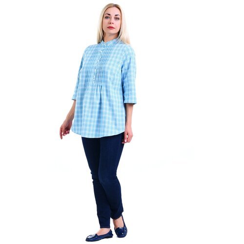 Купить Блуза Olsi, размер 52, синий
Легкая блузка-туника в стиле кантри, из хлопка в яр...