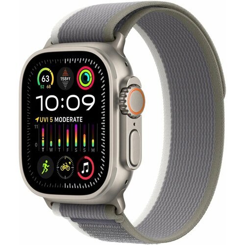 Купить Часы Apple watch Ultra 2 49mm Titanium Case GPS+Cellular Trail Loop Green/Gray S...