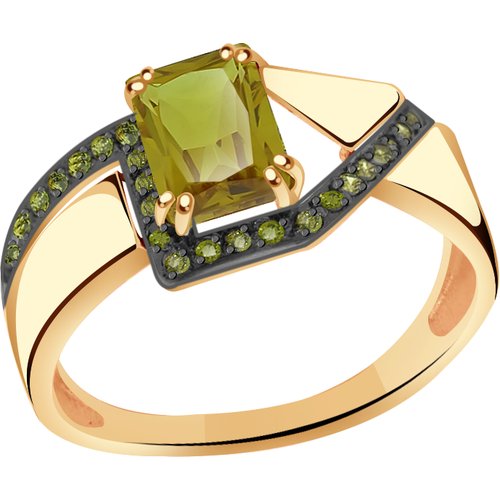 Купить Кольцо Diamant online, золото, 585 проба, султанит, фианит, размер 19
<p>В нашем...