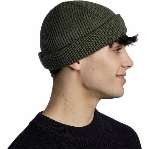 Купить Шапка Buff, размер one size, зеленый
Укороченная вязаная шапка с отворотом из ка...