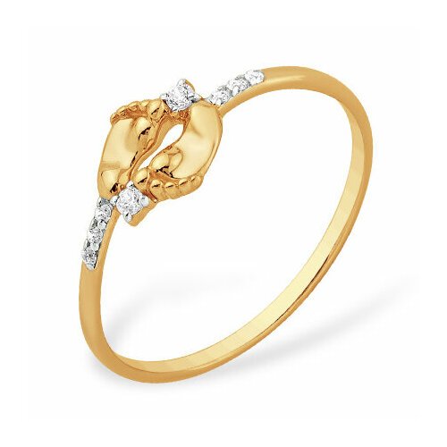 Купить Кольцо VOROBYEVA, красное золото, 585 проба, фианит, размер 19.5
Золотое кольцо...