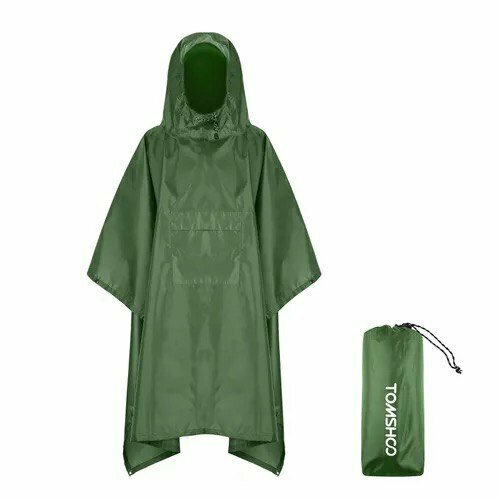 Купить Плащ- палатка, Пончо-тент TOMSHOO, дождевик с капюшоном, зеленый
Плащ- палатка T...