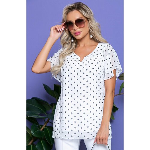 Купить Блуза размер 48, белый
Очаровательная женская блузка белого цвета в горох. Модел...