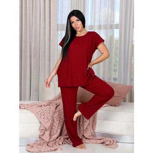 Купить Пижама IvCapriz, размер 60, бордовый
Хотите быть стильной в любое время года? То...