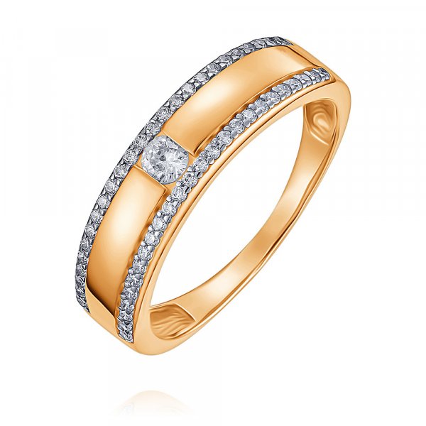 Купить Кольцо
Массивное кольцо из красного золота. Крупный фианит в обрамлении двух дор...