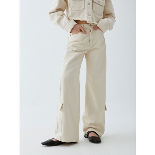 Купить Джинсы Sela, размер 158, бежевый, экрю
Модные белые джинсы для девочки бренда se...