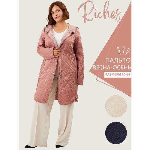 Купить Парка Riches, размер 52, розовый
Стеганое пальто с капюшоном рассчитано на дождл...