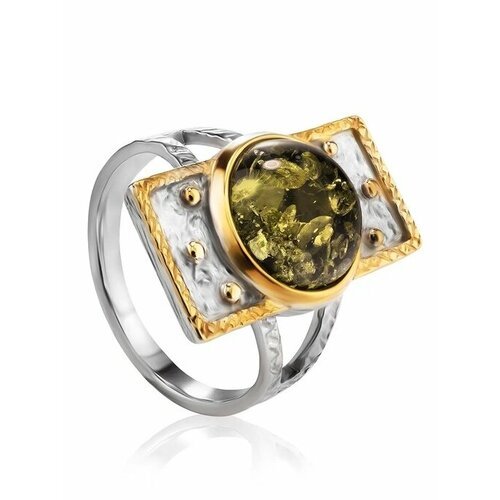 Купить Кольцо, янтарь, безразмерное, зеленый, серебряный
Эффектное кольцо из с натураль...