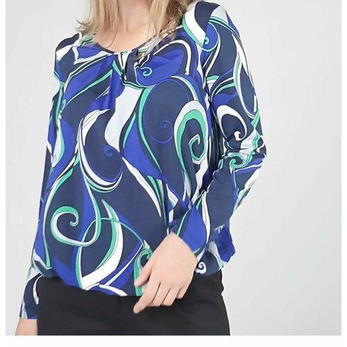 Купить Блуза Via Appia Due, размер 42, синий
Блуза свободного кроя с геометрическим орн...