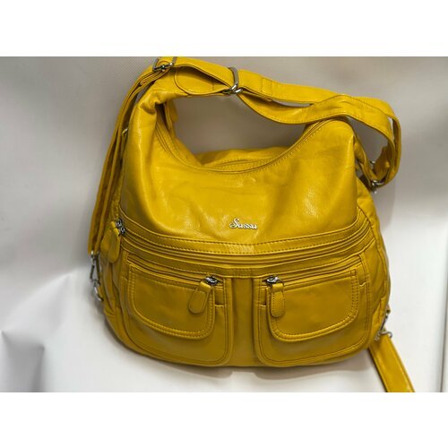 Купить Сумка Sassa, желтый
Женская сумка - рюкзак из экокожи, имеет два отделения закры...