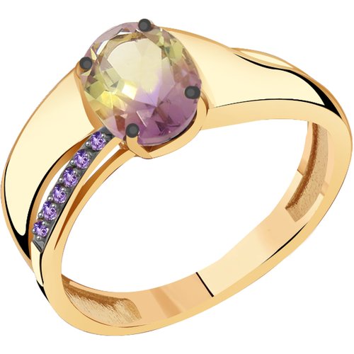 Купить Кольцо Diamant online, золото, 585 проба, фианит, аметрин, размер 17
<p>В нашем...