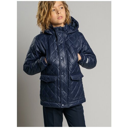 Купить Куртка playToday, размер 122, синий
Демисезонная стеганая куртка с несъемным кап...